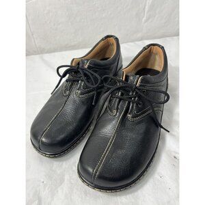 Soft Spots Shoes Women's 9 Black Lace Up Round Toe Upper Leather